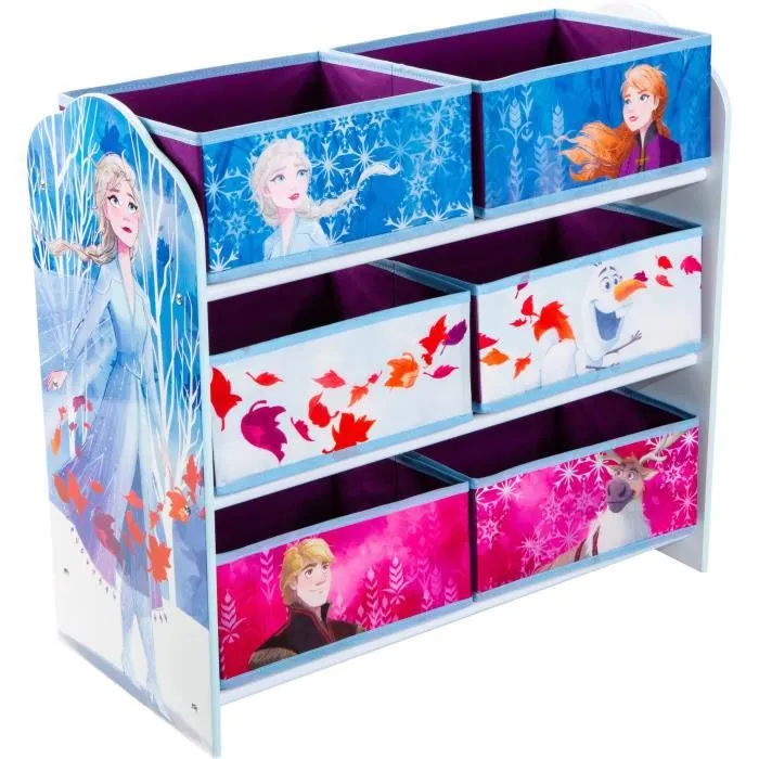Disney La Reine des Neiges - Meuble de rangement pour chambre d’enfant avec 6 bacs-7