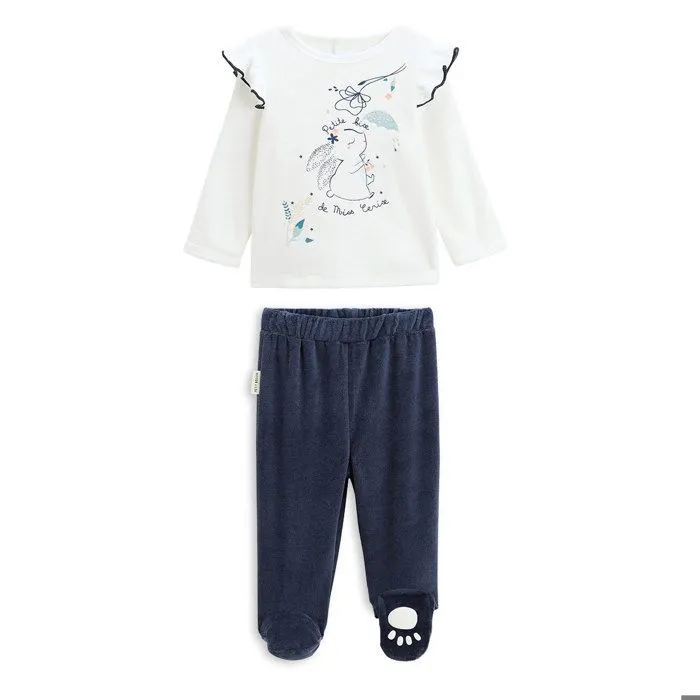 Pyjama bébé 2 pièces en velours Misscerise-0