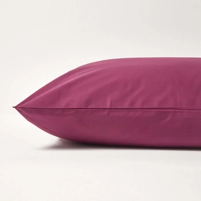 Taie d'oreiller - Coton égyptien - Prune - 200 fils - Hypoallergénique - 50x75 cm-1