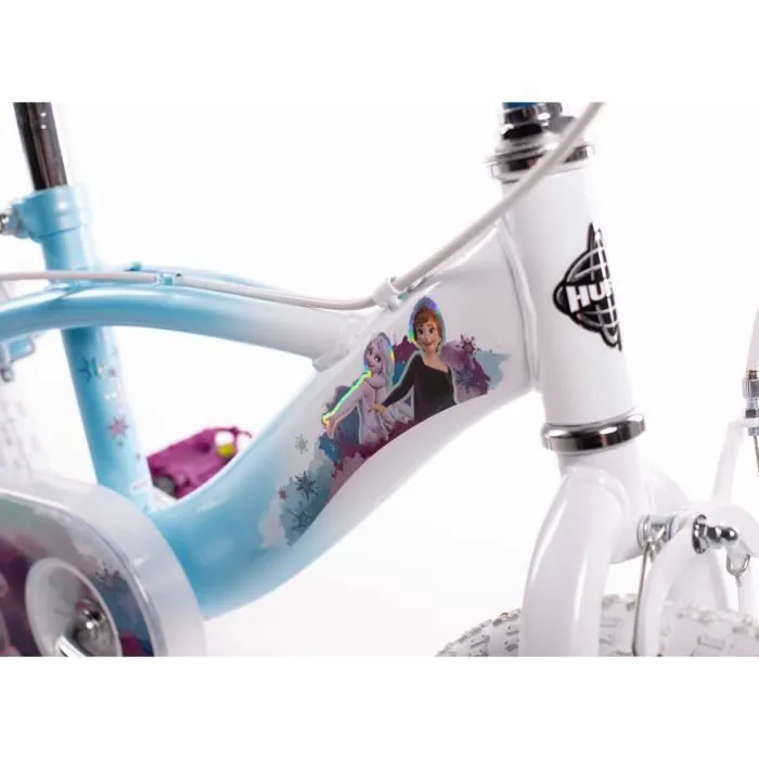 Vélo Enfant Disney - Reine des Neiges - Roues 14" - Age 4-6 ans - 2 Freins - Stabilisateurs - Blanc - Produit HUFFY-2
