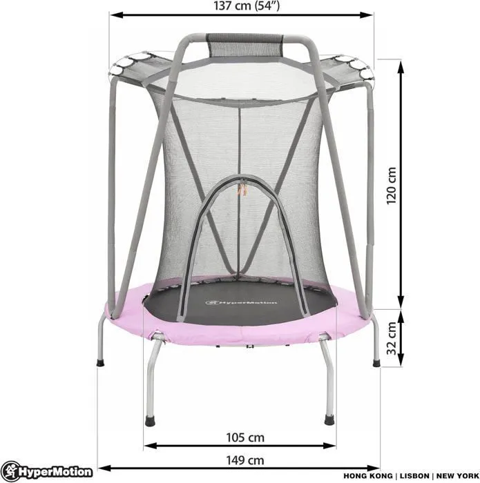 HyperMotion Trampoline Enfant 137cm avec Filet de Sécurité - 3-8 Ans (usqu'à 25 kg) - Maison et Jardin-2