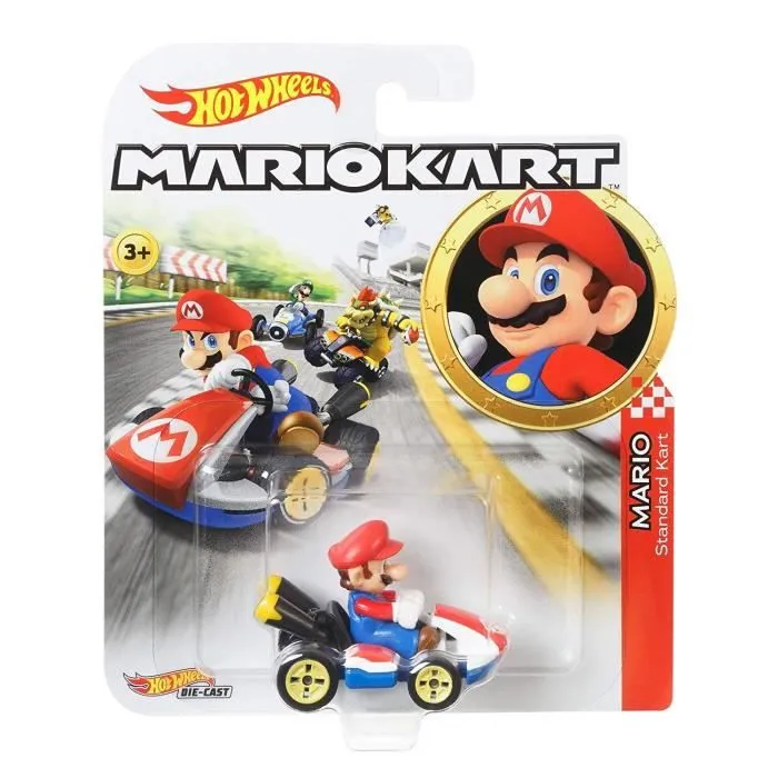 Véhicule miniature HOT WHEELS Mario Kart Mario à l'échelle 1/64 pour enfant de 3 ans et plus-2