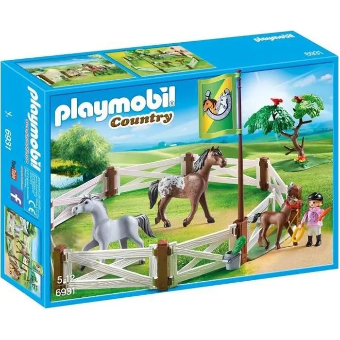 PLAYMOBIL 6931 - Enclos avec Chevaux - Playmobil Country - Allemagne-0
