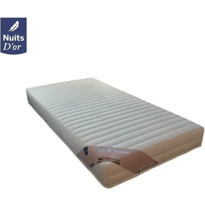 Matelas 80x190 Mousse Haute Rsilience HR 35 Kg-m3 Hauteur 18 Cm Soutien Ferme 80 x 190 UpDown Oreiller Mmoire de Forme-0