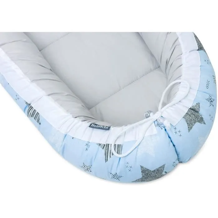 Bellochi Reducteur de Lit Bebe Cale Bebe pour Lit Cocon Bebe - 100% Coton - 90x60cm - Nid de Bebe Baby Nest - Rigel Star-1