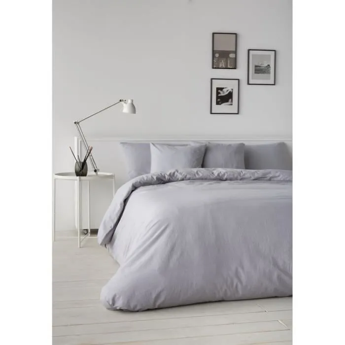 Housse de Couette - Naturals - Lino Gris - 150 x 220 cm - 25% Lin - 75% Coton-0