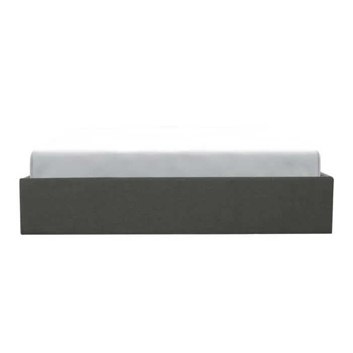 ECLIPSE Lit adulte + coffre de journée - Tissu gris foncé - 160 x 200 cm-1