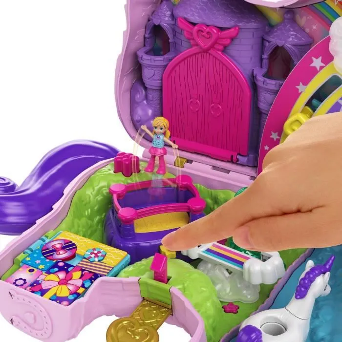 Polly Pocket - Sac Licorne Surprises - Piñata Licorne Féérique + de 25 accessoires-3