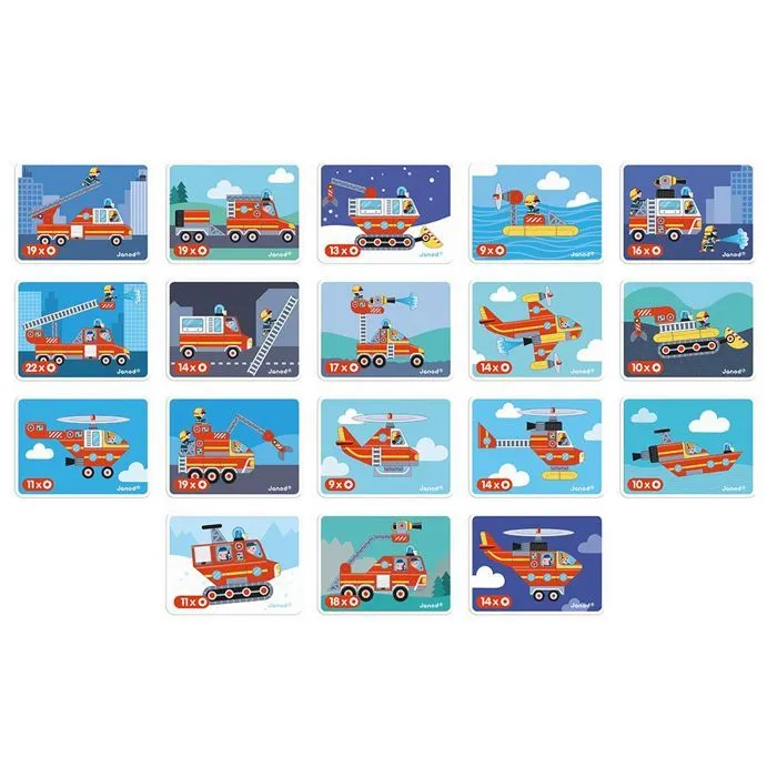 Magnéti'Book Pompiers - Jeu Educatif Magnétique 60 Aimants + 18 Modèles - Jouet Enfant en Carton FSC - Dès 3 Ans-5