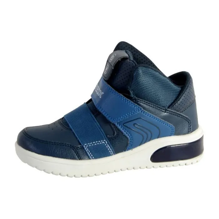 Basket Enfant - GEOX - Xled Boy - Version haute - À Scratch - Lacets plats-0