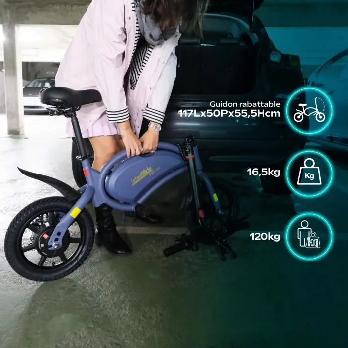 Draisienne électrique - URBANGLIDE - BIKE 140 BLUE - 36V - 350W - Pneus 14" - Autonomie 18KM - Vitesse max 25KM/h-2