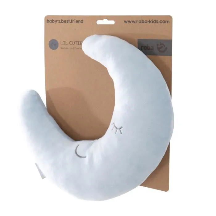 Coussin Lune en Peluche ROBA Style - Bleu clair - Pour Enfant - Aide au Sommeil et Jeu-2