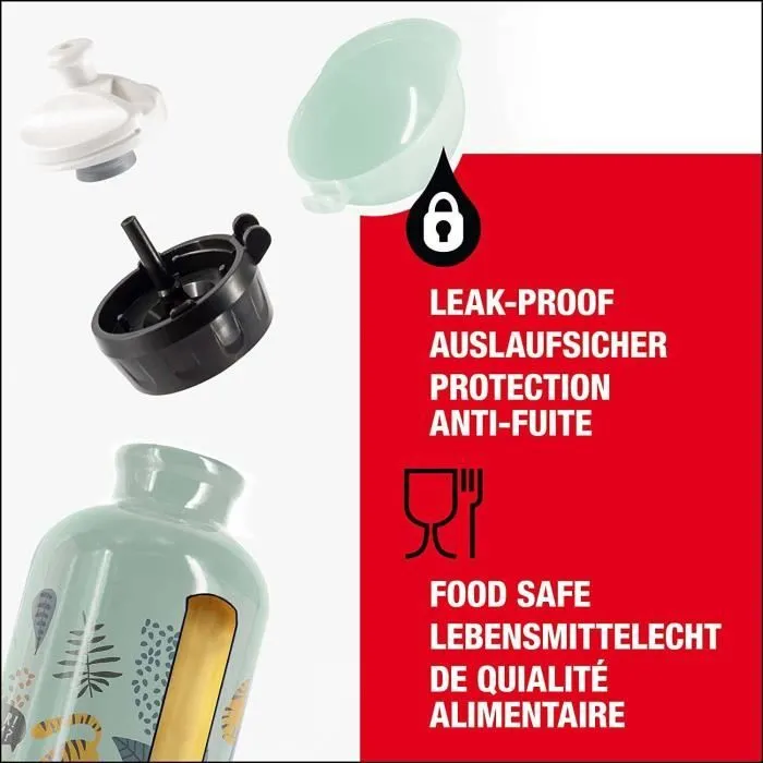 Gourde pour enfant en aluminium - Safari - 0,4L - Vert amande-2