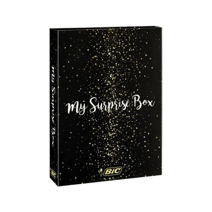 BIC My Surprise Box - Coffret Cadeau de 14 Produits d'Écriture, 4 Stylos-Bille/5 Feutres Métallisés/ 5 Stylos Gel, 1 Bloc de Notes R-0