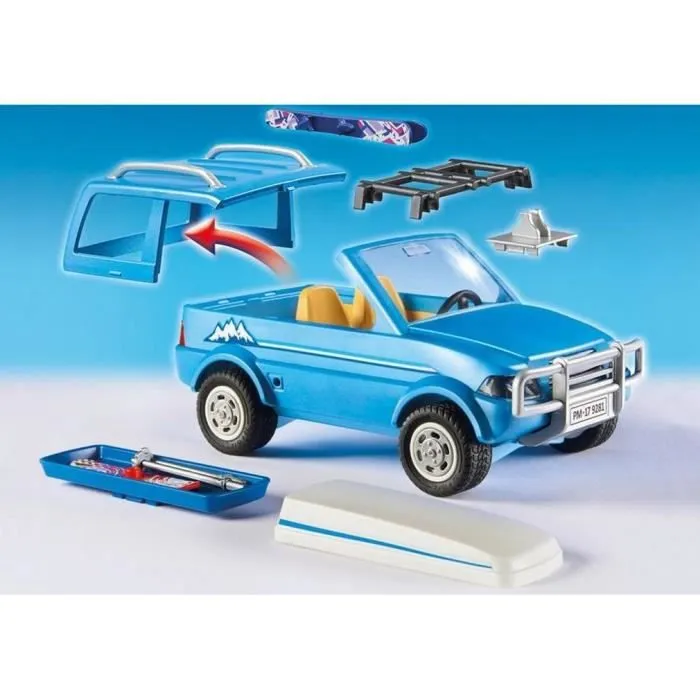PLAYMOBIL - Family Fun - Voiture 4x4 de Montagne avec Coffre de Toit-4