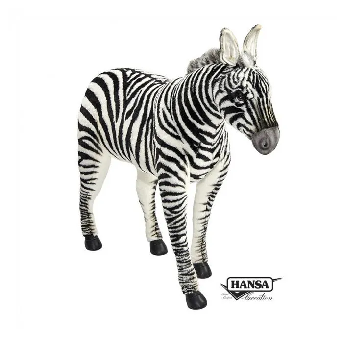 Peluche - Hansa - Zèbre géant - 75 cm - Marron - Mixte-0