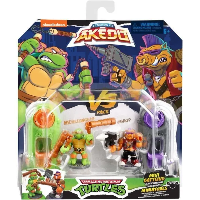 Figurines Tortues Ninja Michelangelo vs Bebop - Akedo - Moose Toys - Coffrets duel à collectionner-7