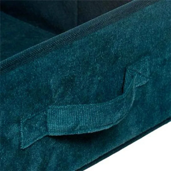 Boîte de Rangement Velours "Mix N Modul" 31x31cm Bleu-3