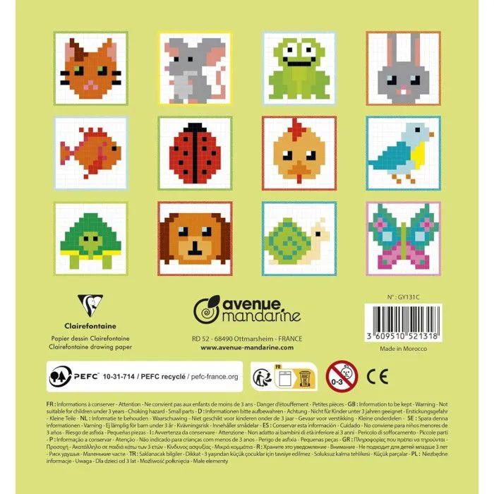 Carnet de coloriage "Graffy Pixel" - Animaux familiers - 24 feuilles-1
