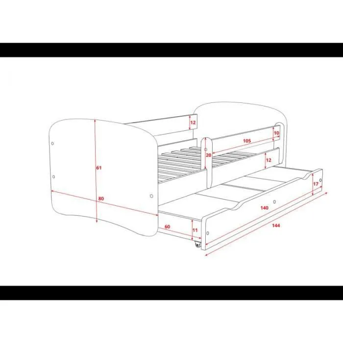 Kocot Kids Lit camion vert Babydreams avec tiroir matelas 160/80 - 5903282028524-3