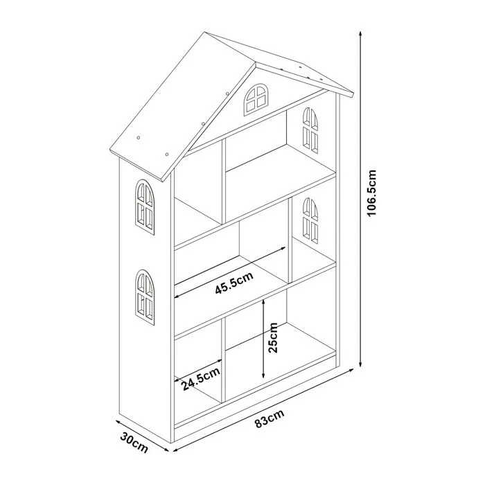 Bibliothèque pour enfants Stange 107 x 83 x 30 cm blanc-2