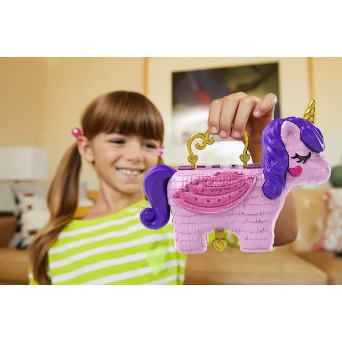 Polly Pocket - Sac Licorne Surprises - Piñata Licorne Féérique + de 25 accessoires-2