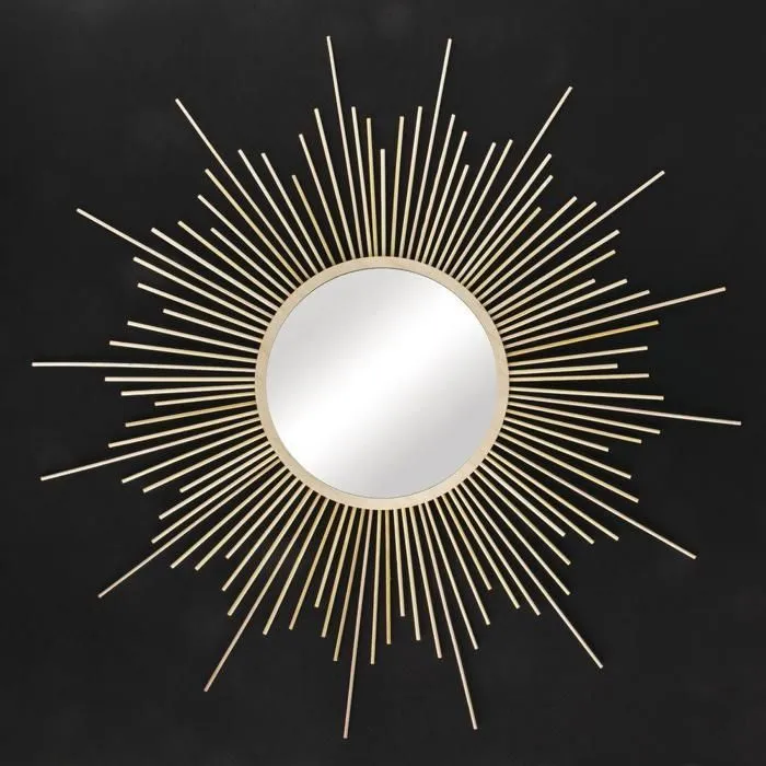 Kit DIY Miroir en Bois - Soleil - 63 cm - Beige - Rond - Style Scandinave-3
