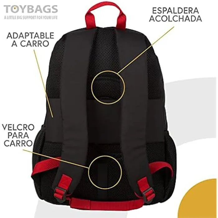 Sac à dos école Naruto Cloud - TOYBAGS - deux poches principales - poche avant - poches latérales-1