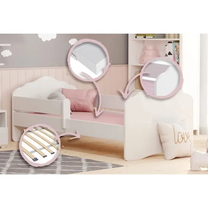 Lit enfant pour une fille FALA 160x80 cm +SOMMIER+MATELAS-3