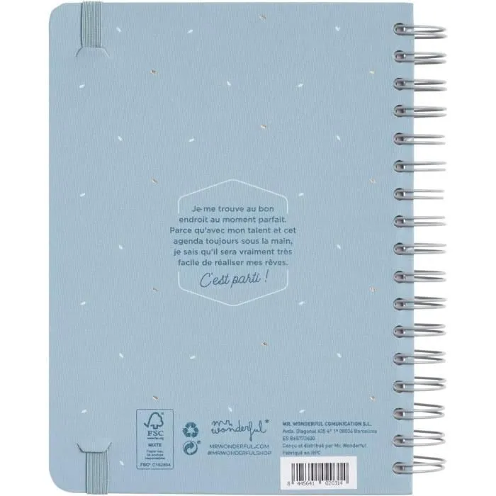 Agenda Office 2023 Journalier - 2023 et tous mes projets Mr. Wonderful - bleu - TU-1