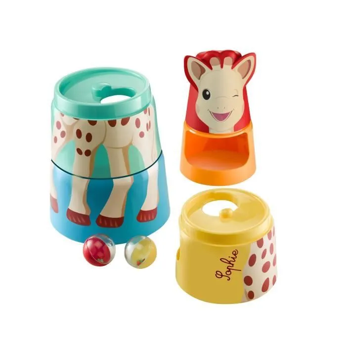 Jeu d'éveil 3 en 1 Sophie la Girafe - Tour magique de construction - VULLI - À partir de 10 mois - Plastique - Multicolore-1