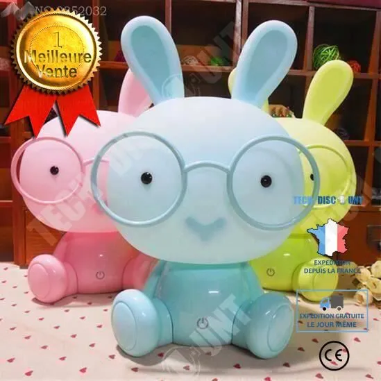 TD® Veilleuse de nuit motif Lapin lumière LED Lampe de Nuit De Noël Cadeau De Chevet Décor Enfants Lapins Lumière douce-0
