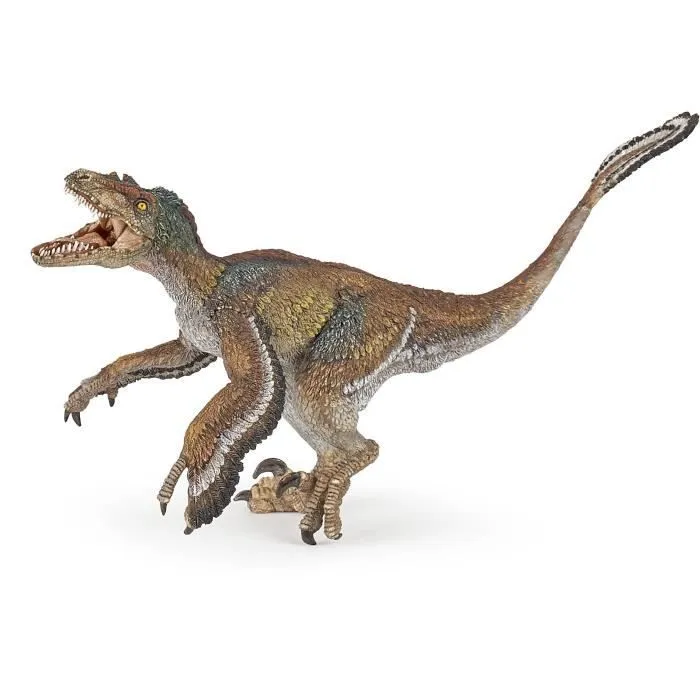 Figurine Vélociraptor à plumes - PAPO - LES DINOSAURES - Pour Enfant - Marron-0