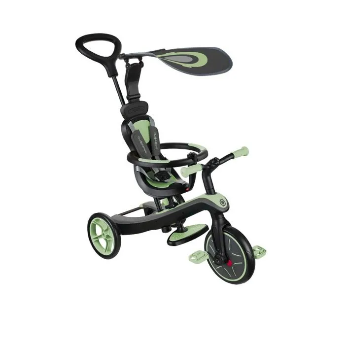 Globber - Tricycle évolutif pour bébé EXPLORER 4 en 1 - Vert Sauge-0