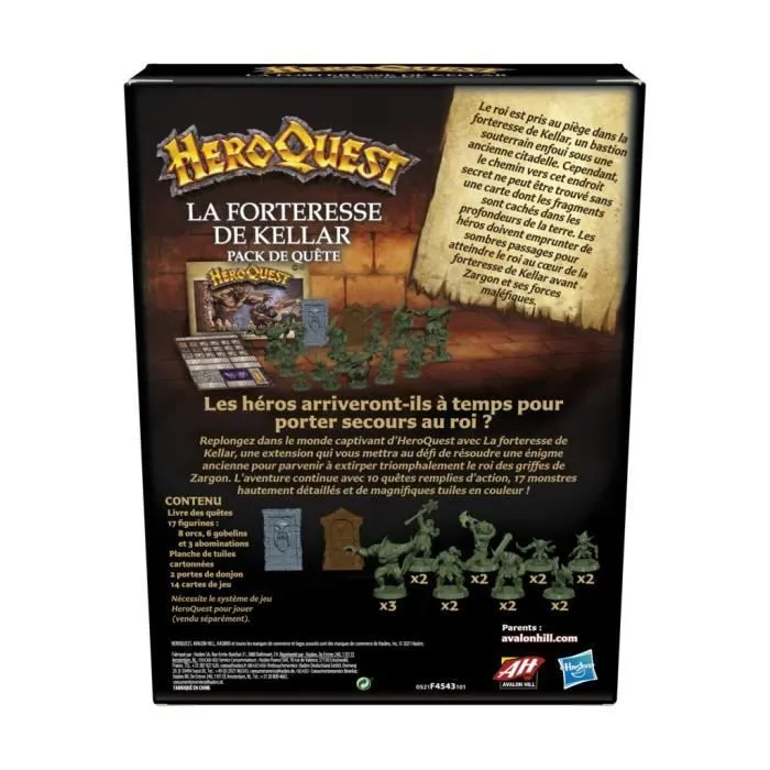 HeroQuest, extension La forteresse de Kellar, 2 à 5 joueurs, dès 14 ans, système de jeu HeroQuest requis - Avalon Hill-4