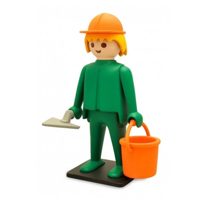 Figurine de collection Plastoy Playmobil l'ouvrier maçon 00214 (2018)-0