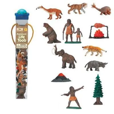 Figurines Préhistoriques - SAFARI - Lot de 12 - Jouet pour Enfant de 3 ans et plus-0