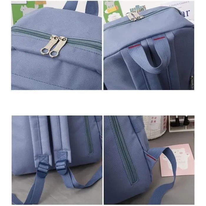 Lot de sacs à dos - RNGCPTO - Kawaii - 5 pièces - Rose - 30x13x42 cm-3