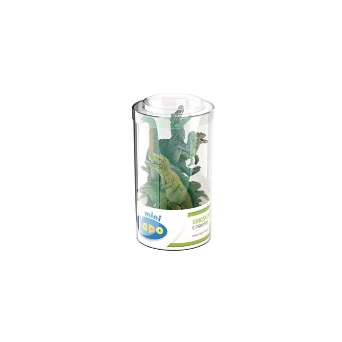 PAPO - Lot de 2 Tubes - 6 Mini Plus Figurines de Dinosaures - Pour Enfant-0