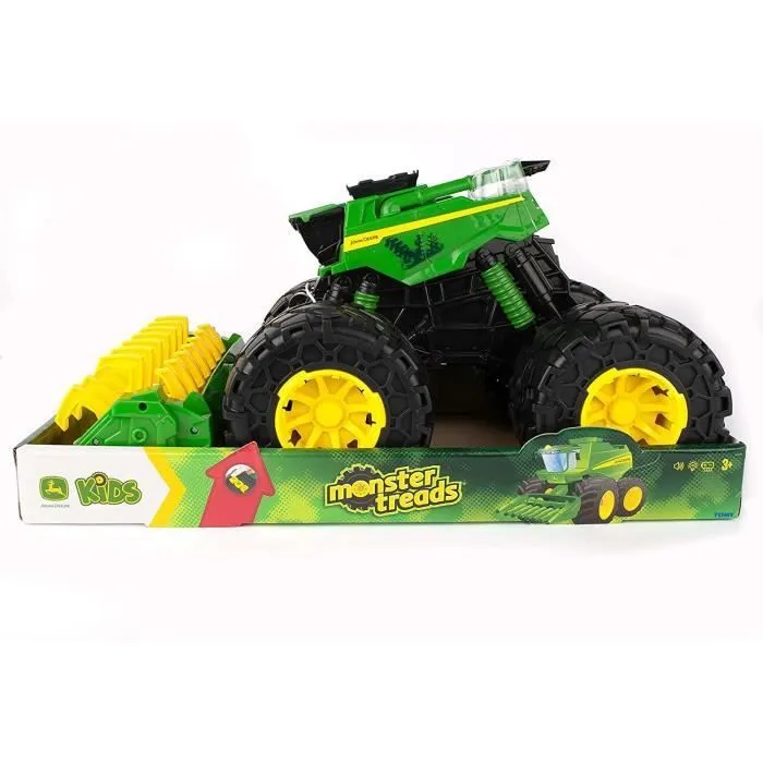 Jouet - TOMY - John Deere Monster Treads - Moissonneuse-batteuse avec effets sonores et lumineux - Vert et Jaune-2