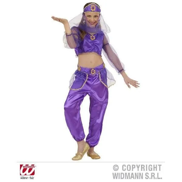 Déguisement sultane enfant - WIDMANN - satiné violet - motifs orientaux - 5 ans et plus-2