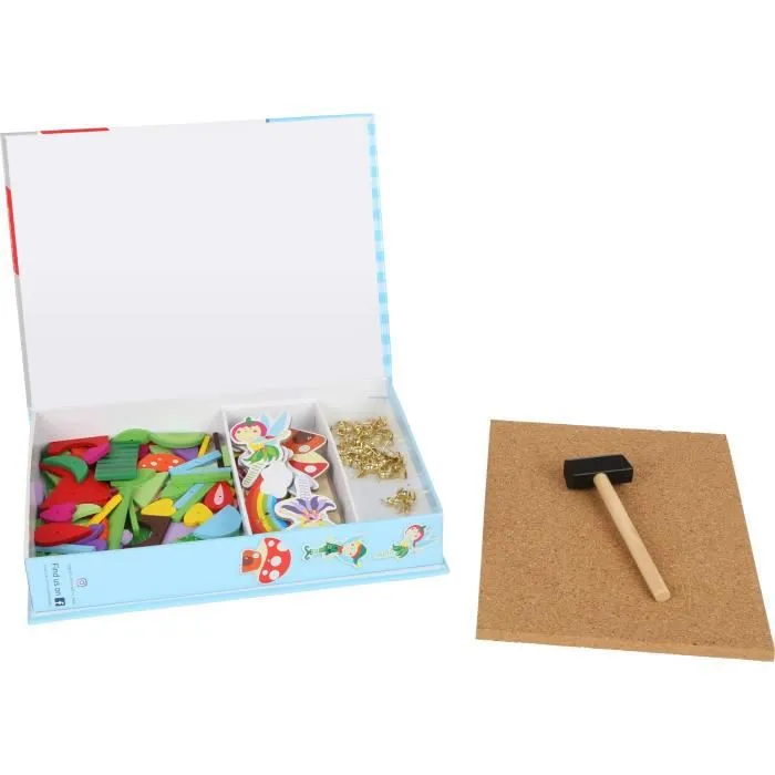 Jeu de marteau en bois 'Fée' SMALL FOOT - A partir de 3 ans - Tableau de liège avec motifs de fées pour marteler-1
