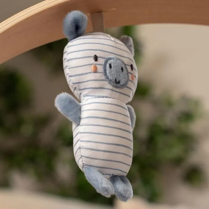 INGENUITY Balancelle bébé électrique compacte – Chambray, arche d'éveil en bois, 5 vitesses de balancement, 8 mélodies et 3 sons de-7