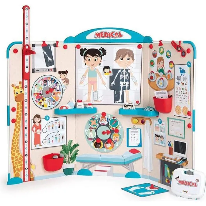 Smoby - Cabinet Médical - Jouet d'Imitation pour Enfant - Triptyque Pliable - Jouer au Docteur - Nombreux Accessoires Médicaux Inclu-0