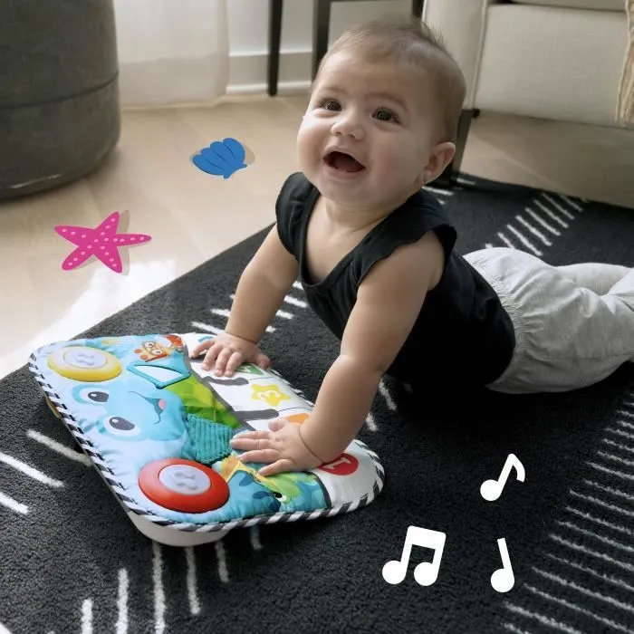 BABY EINSTEIN Jouet musical pour bébé, clavier Ocean Explorers Neptune la tortue, découverte chiffres, formes et couleurs, 3-2