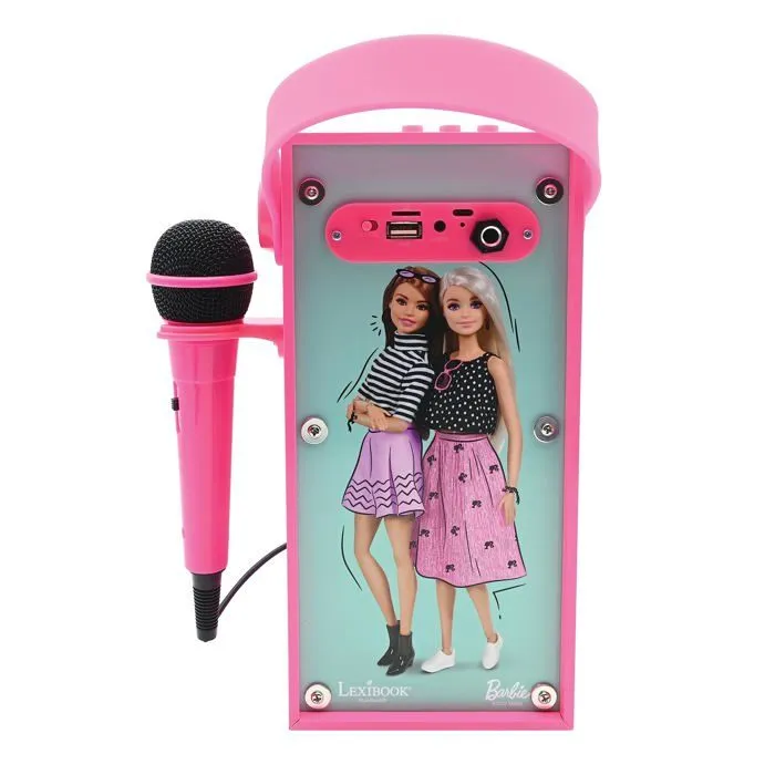 Enceinte Bluetooth® portable - Barbie - Tendance - Micro inclus - Effets lumineux - Rose et multicolore-2