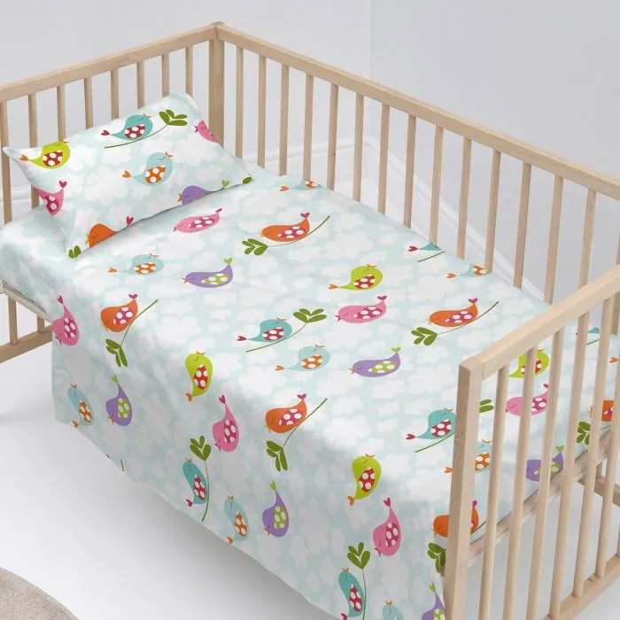 Parure de lit 2 pièces Little birds 100x130 cm (Berceau)-0