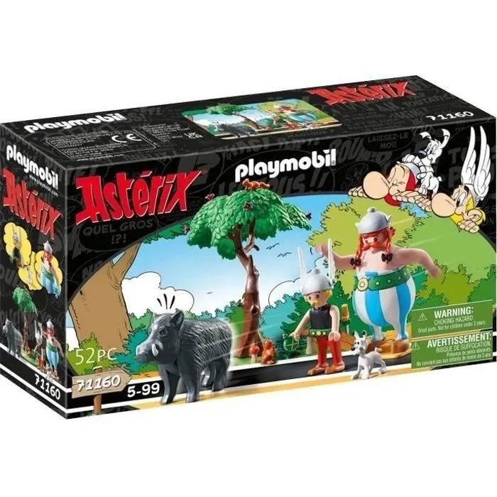 PLAYMOBIL 71160 Astérix La chasse au sanglier, avec Astérix, Obélix et Idéfix, 52 pièces, Dès 5 ans-5