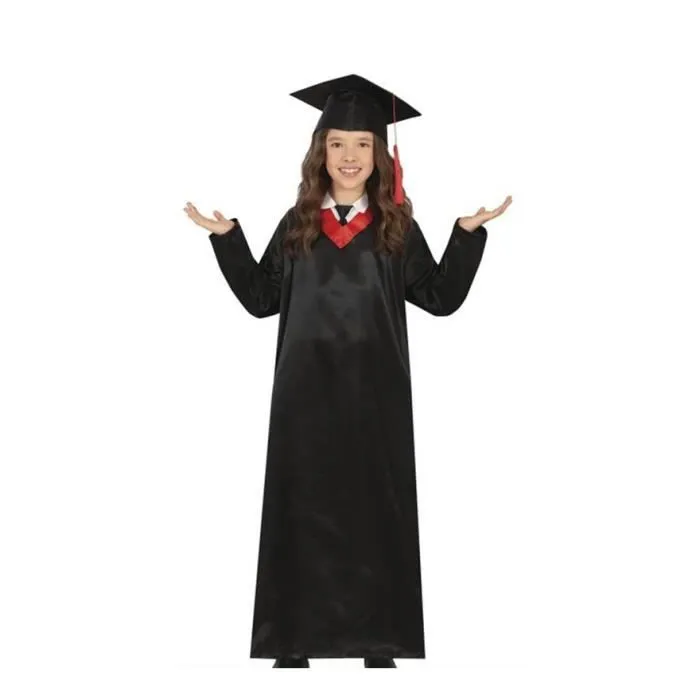 Guirca Déguisement de diplômé rouge et noir pour enfant et ado (5-6 ans)-2