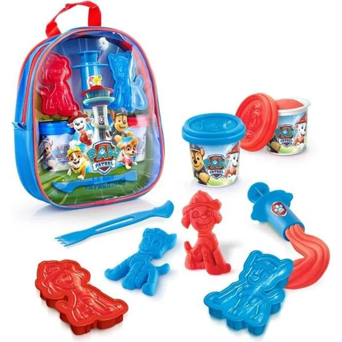 Sac à dos Pat Patrouille garni de pâte à modeler et accessoires - Loisirs Créatifs - Canal Toys-0